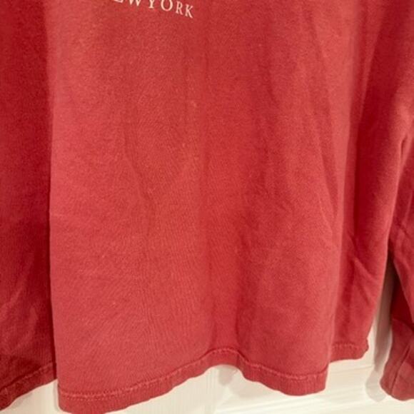 Sag Harbor Boat Graphic Long Sleeve Shirt Red Crewneck Italy John Galt One Size - Picture 7 of 7